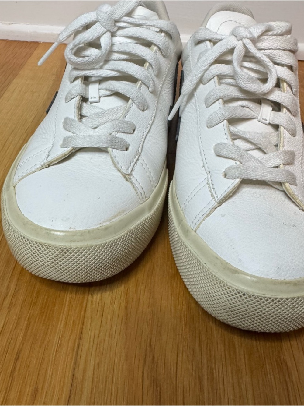 Veja Campo Leather Sneakers - White Black Emeraude Green - Women’s 7 / EU 38 - Picture 3 of 14